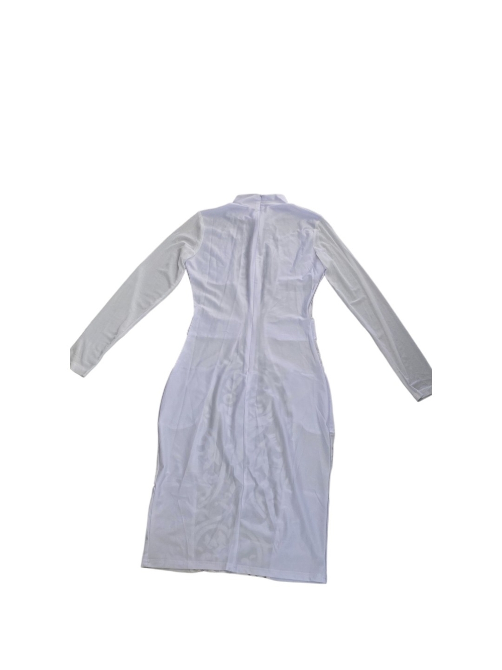 Texture Me Up Dress White Bodycon Sheer Mesh Baroque Medium - Picture 7 of 8